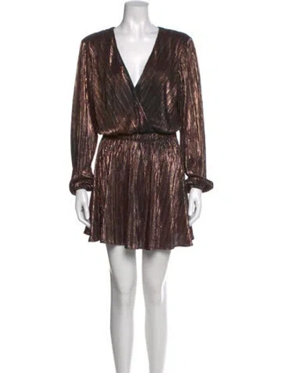Pre-owned Ramy Brook Printed Mini Dress In Gold