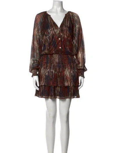 Pre-owned Ramy Brook Printed Mini Dress In Gold