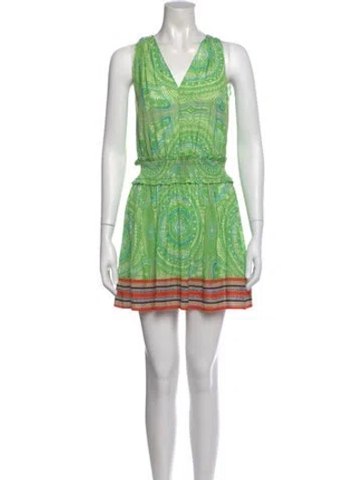 Pre-owned Ramy Brook Printed Mini Dress In Green