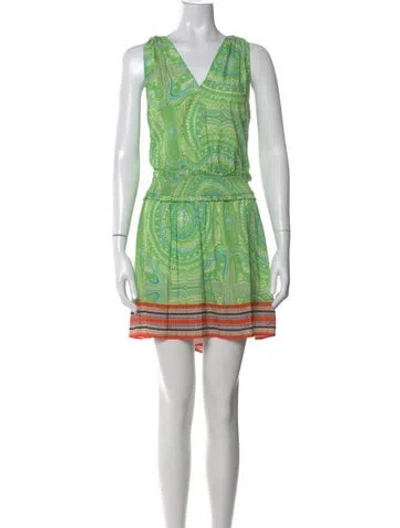 Pre-owned Ramy Brook Printed Mini Dress In Green
