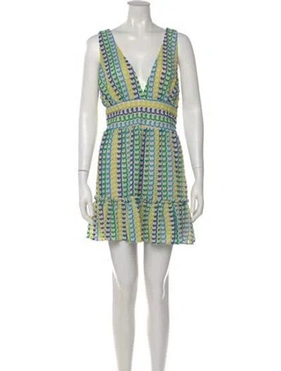 Pre-owned Ramy Brook Printed Mini Dress In Green