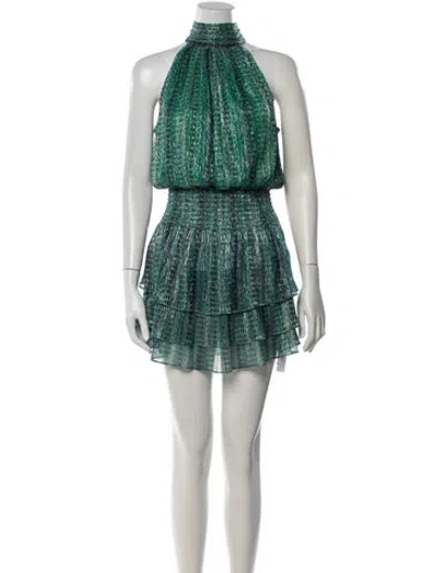 Pre-owned Ramy Brook Printed Mini Dress In Green