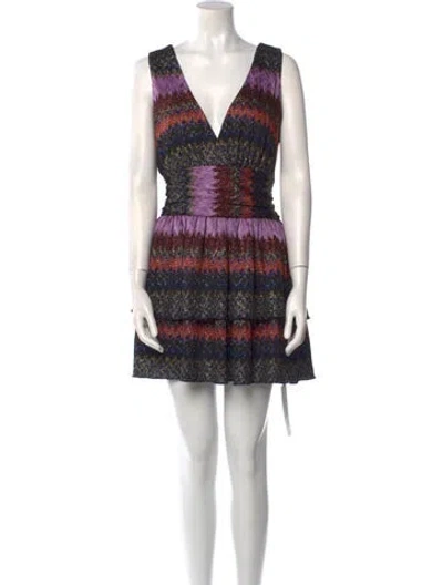 Pre-owned Ramy Brook Printed Mini Dress In Purple