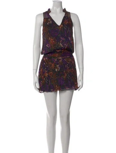 Pre-owned Ramy Brook Printed Mini Dress In Purple