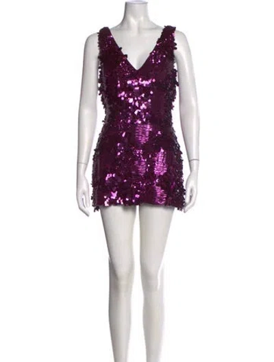 Pre-owned Ramy Brook Printed Mini Dress In Purple