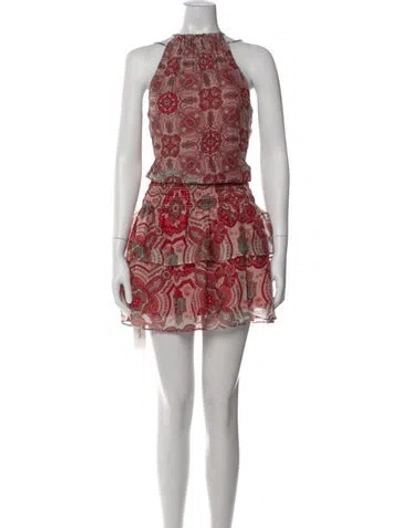 Pre-owned Ramy Brook Printed Mini Dress In Red