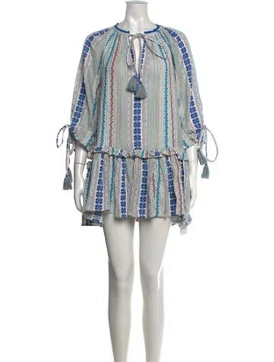 Pre-owned Ramy Brook Printed Mini Dress W/ Tags In Blue
