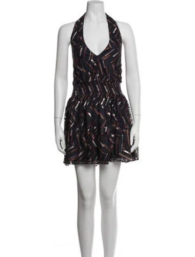 Pre-owned Ramy Brook Printed Mini Dress W/ Tags In Blue/brown