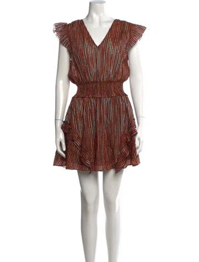 Pre-owned Ramy Brook Printed Mini Dress W/ Tags In Orange