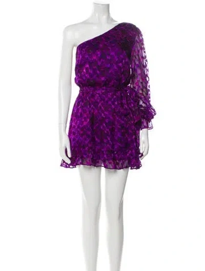 Pre-owned Ramy Brook Printed Mini Dress W/ Tags In Purple