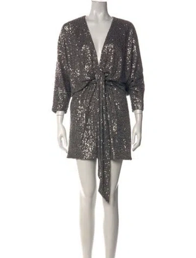 Pre-owned Ramy Brook Printed Mini Dress W/ Tags In Silver