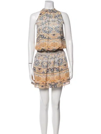 Pre-owned Ramy Brook Printed Mini Dress In Yellow