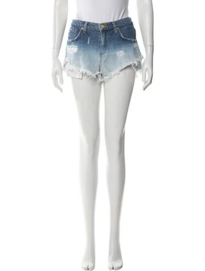 Pre-owned Ramy Brook Printed Mini Shorts In Blue