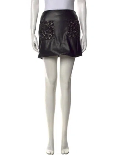Pre-owned Ramy Brook Printed Mini Skirt In Black