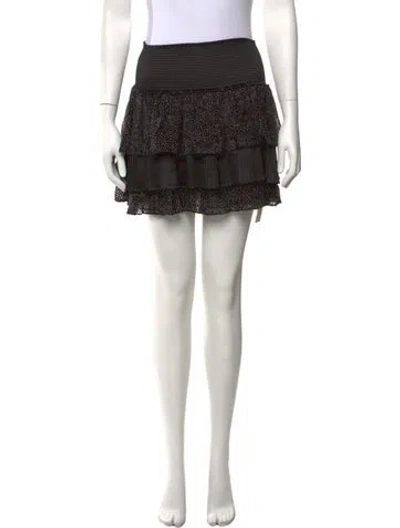 Pre-owned Ramy Brook Printed Mini Skirt In Black