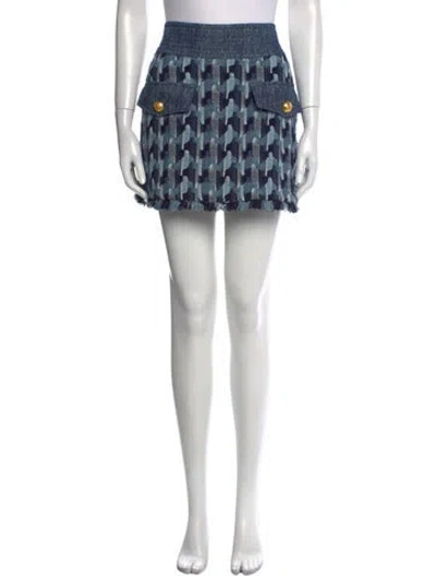 Pre-owned Ramy Brook Printed Mini Skirt In Blue