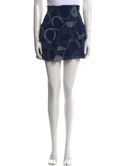 Pre-owned Ramy Brook Printed Mini Skirt In Blue
