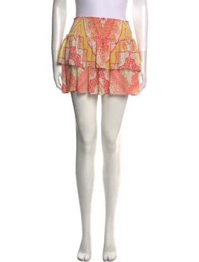 Pre-owned Ramy Brook Printed Mini Skirt In Orange