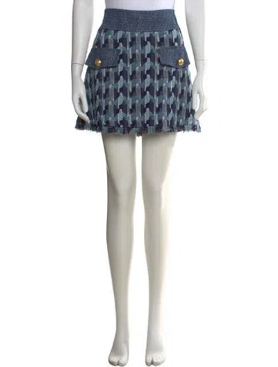 Pre-owned Ramy Brook Printed Mini Skirt W/ Tags In Blue