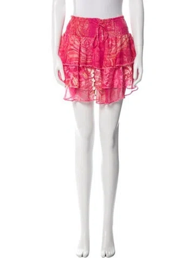 Pre-owned Ramy Brook Printed Mini Skirt W/ Tags In Orange