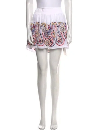 Pre-owned Ramy Brook Printed Mini Skirt In White