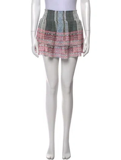Pre-owned Ramy Brook Printed Mini Skirt In White