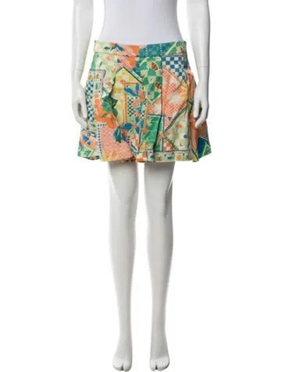 Pre-owned Ramy Brook Printed Mini Skirt In Yellow