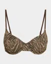 Ramy Brook Printed Mona Bikini Top In Brown