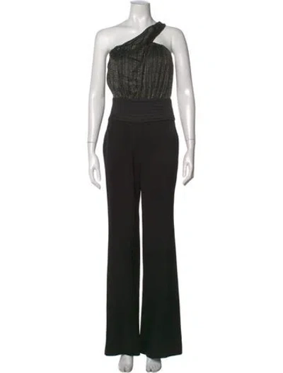 Pre-owned Ramy Brook Printed One-shoulder W/ Tags In Black