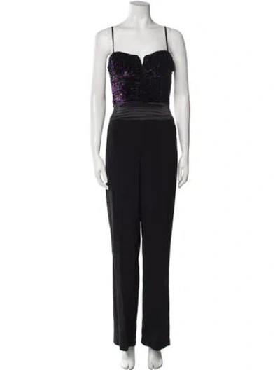 Pre-owned Ramy Brook Printed Square Neckline Jumpsuit In Black