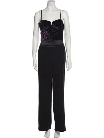 Pre-owned Ramy Brook Printed Square Neckline Jumpsuit In Black