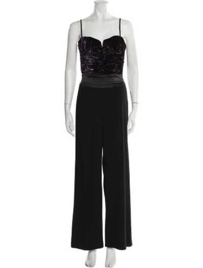 Pre-owned Ramy Brook Printed Square Neckline Jumpsuit In Black