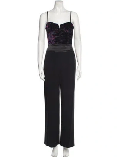 Pre-owned Ramy Brook Printed Square Neckline Jumpsuit In Black