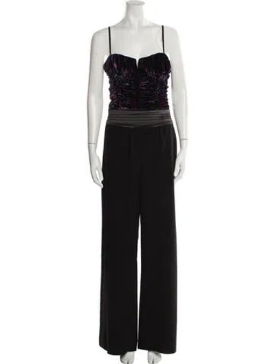 Pre-owned Ramy Brook Printed Square Neckline Jumpsuit In Black