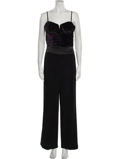 Pre-owned Ramy Brook Printed Square Neckline Jumpsuit In Black