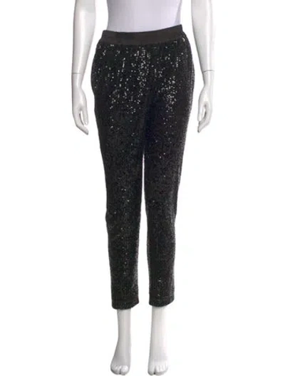 Pre-owned Ramy Brook Printed Straight Leg Pants In Black