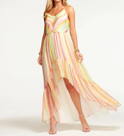 Ramy Brook Printed Trudy High-low Maxi Dress In Watercolor Stripe In Multi