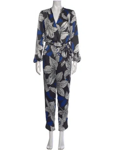 Pre-owned Ramy Brook Printed V-neck Jumpsuit In Multi