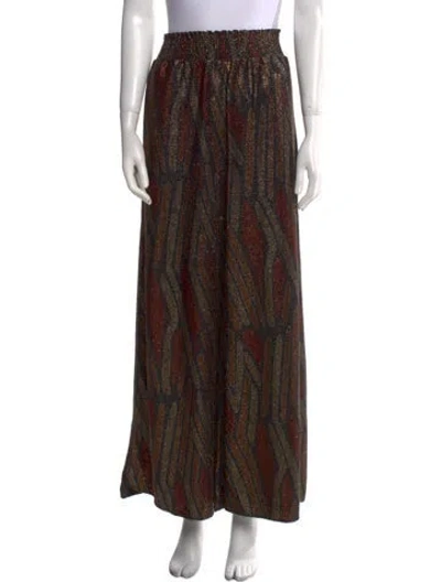 Pre-owned Ramy Brook Printed Wide Leg Pants In Brown