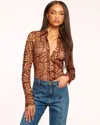 Ramy Brook Priscilla Lace Button-front Shirt In Bronze Lace