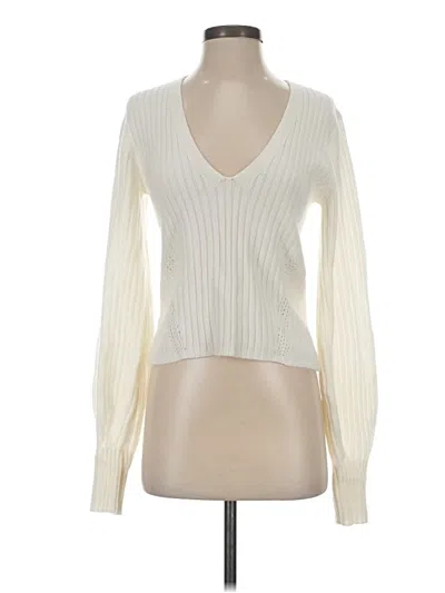 Pre-owned Ramy Brook Pullover Sweater In White