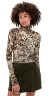Ramy Brook Python Thea Turtleneck Bone Python In Brown