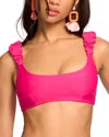 Ramy Brook Rachel Scoop Neck Bikini Top In Perfect Pink