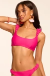 Ramy Brook Rachel Scoop Neck Bikini Top In Perfect Pink