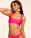 Ramy Brook Rachel Scoop Neck Bikini Top In Perfect Pink