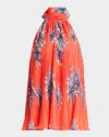 Ramy Brook Racquel Print Tie Back Sleeveless Top In Bright Lily Floral