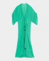 Ramy Brook Raelynn Coverup Maxi Dress In Palm Green