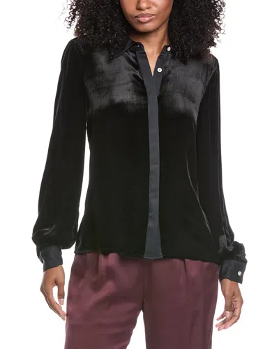 Ramy Brook Ramona Velvet Silk-blend Shirt In Black