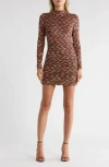 Ramy Brook Rana Long Sleeve Minidress In Brown