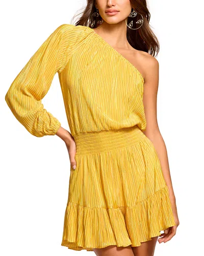 Ramy Brook Rasshi Plisse One Shoulder Mini Dress In Daisy Yell